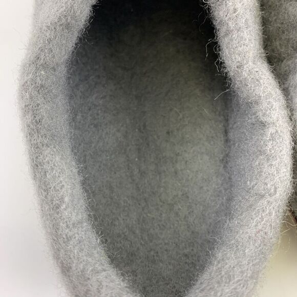 HAUSSIMPLE Natural Wool Cozy Indoor Slip On Slippers Gray Leather Sole Womens 10 - Picture 7 of 13